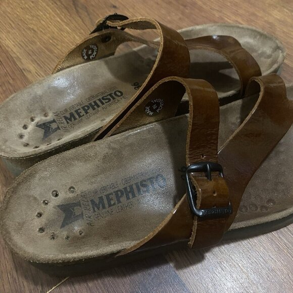 Mephisto Helen Spice Star Sandals Womens Size 36 Brown Leather Thong Slip On - Picture 6 of 6